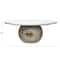 Hello Honey® 12" White Speckled Stoneware Pedestal with Paulownia Wood Ball Base